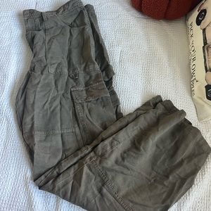Zara Cargo Pants Army Green Denim